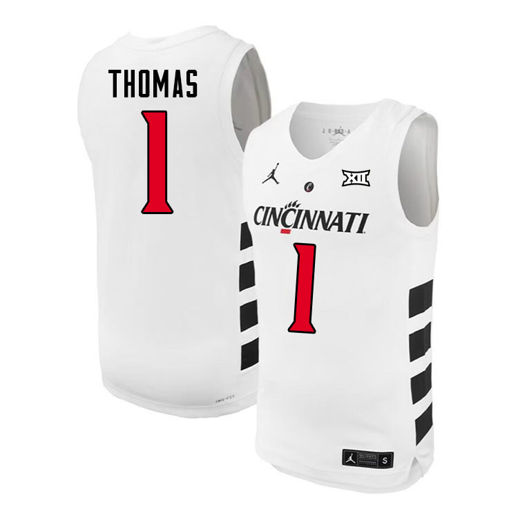 Day Day Thomas Cincinnati Jersey,Cincinnati Bearcats #1 Day Day Thomas Basketball Jersey Youth-White